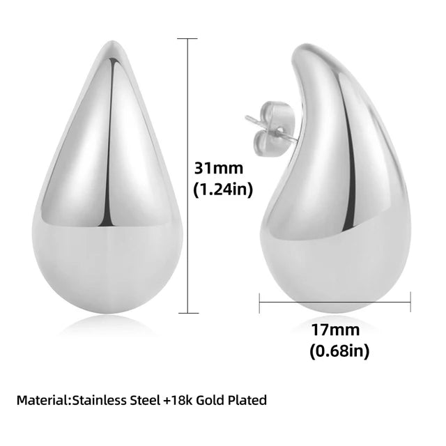 Gold Plated Exaggerate Teardrop Stud Earrings - Lightweight and Stylish