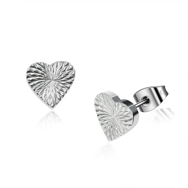 Hypoallergene Herzohrringe aus reinem Titan für Frauen