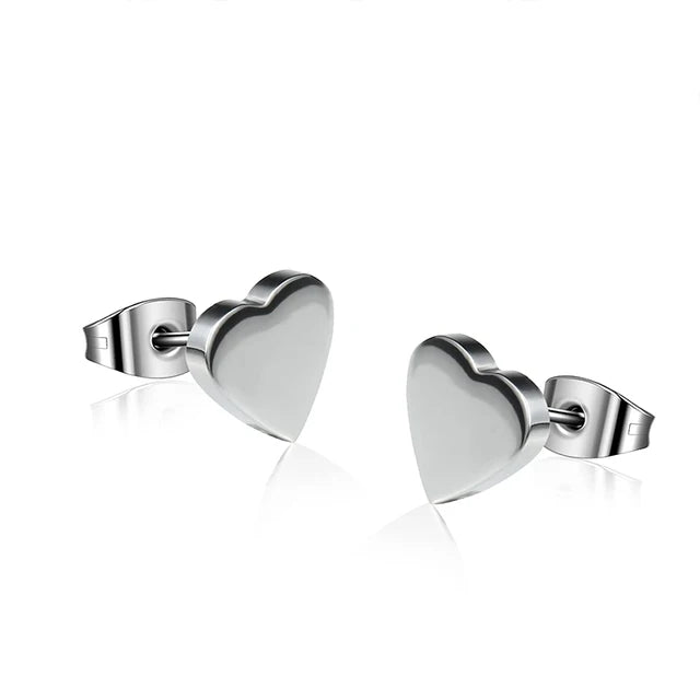 Hypoallergene Herzohrringe aus reinem Titan für Frauen