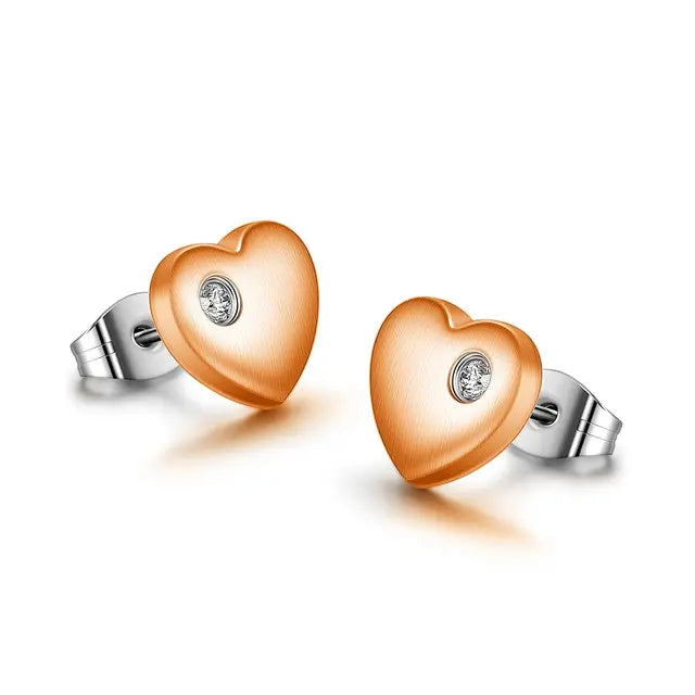 Hypoallergene Herzohrringe aus reinem Titan für Frauen