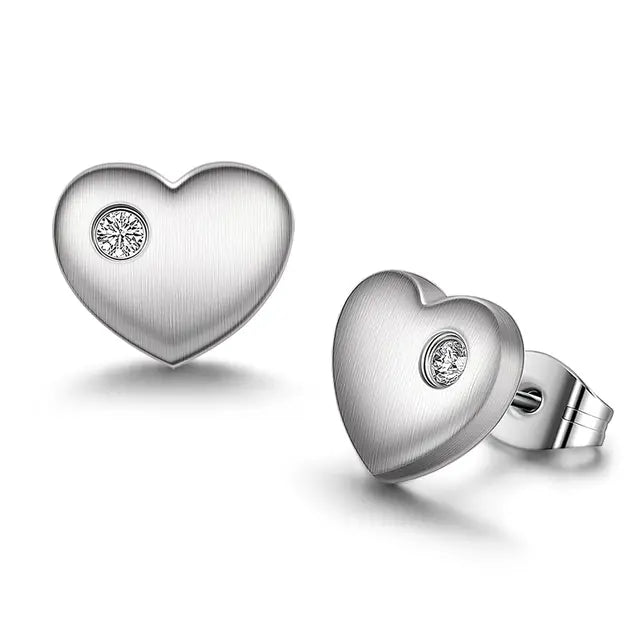 Hypoallergene Herzohrringe aus reinem Titan für Frauen