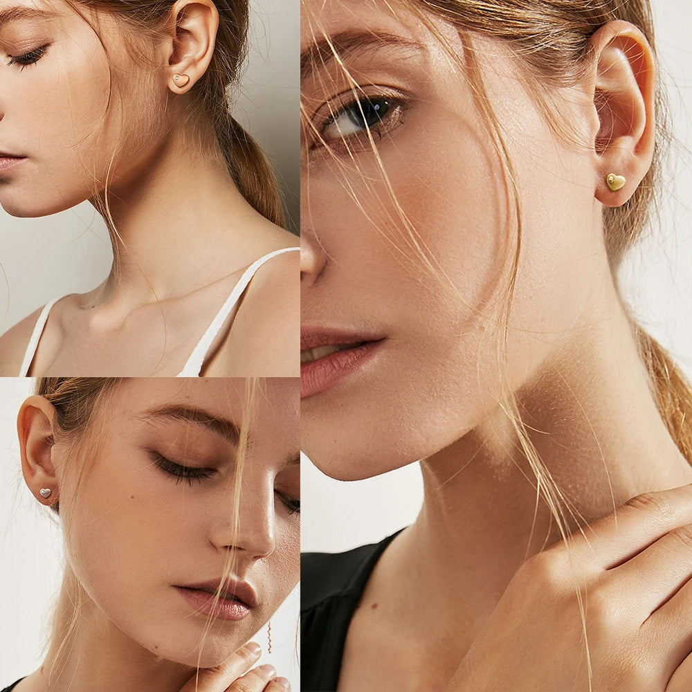 Hypoallergene Herzohrringe aus reinem Titan für Frauen