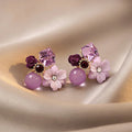 Lila Kristall Ohrringe - Hochwertiger Schmuck für Hochzeiten