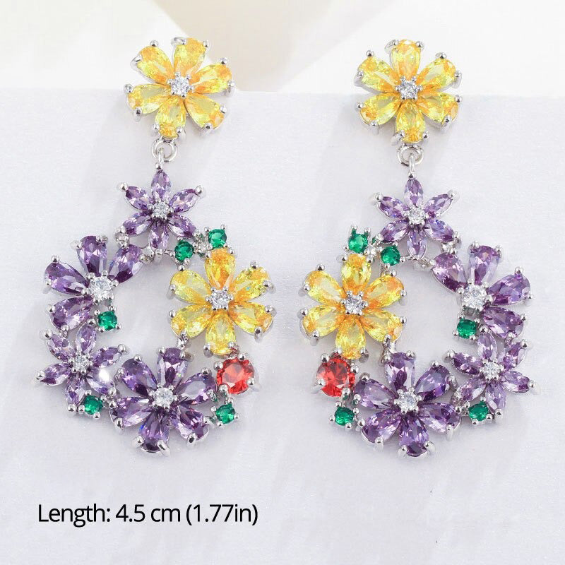 Lila Thema Wasserabfall Strass Ohrringe Sammlung