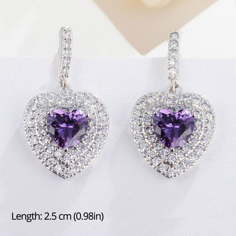 Lila Thema Wasserabfall Strass Ohrringe Sammlung