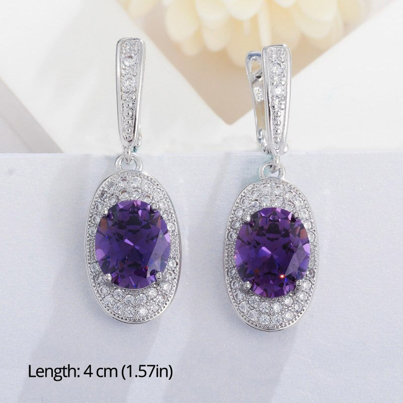 Lila Thema Wasserabfall Strass Ohrringe Sammlung