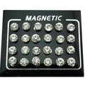 Magnetische Kristall Ohrstecker - 12 Paar/Set