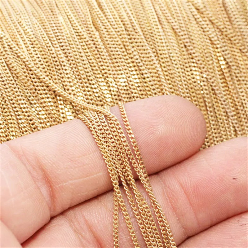 Echte Goldkette aus 14 Karat Gold | Schmuckherstellungskette aus 14 Karat Gold - Schmuckzubehör - Online Shop