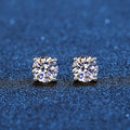 Echte Moissanit Ohrstecker aus 14k Weißgold plattiertem Sterlingsilber - Diamantohrstecker für Damen und Herren - 1ct 2ct 4ct