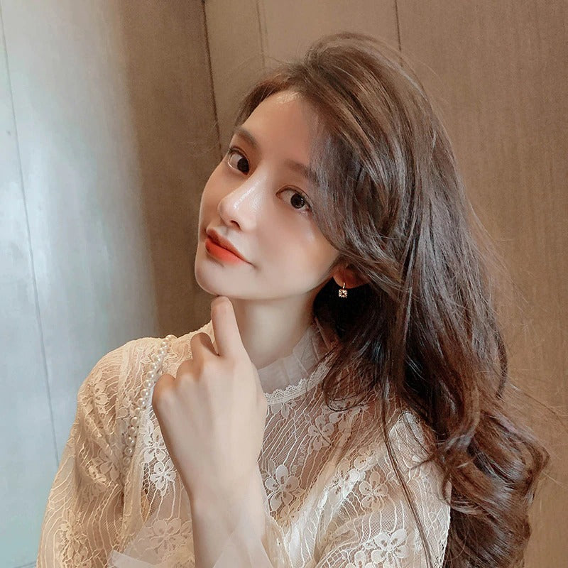 Retro Chic Frauen Quadratische Form Zirkon Tropfen Kleine Ohrringe