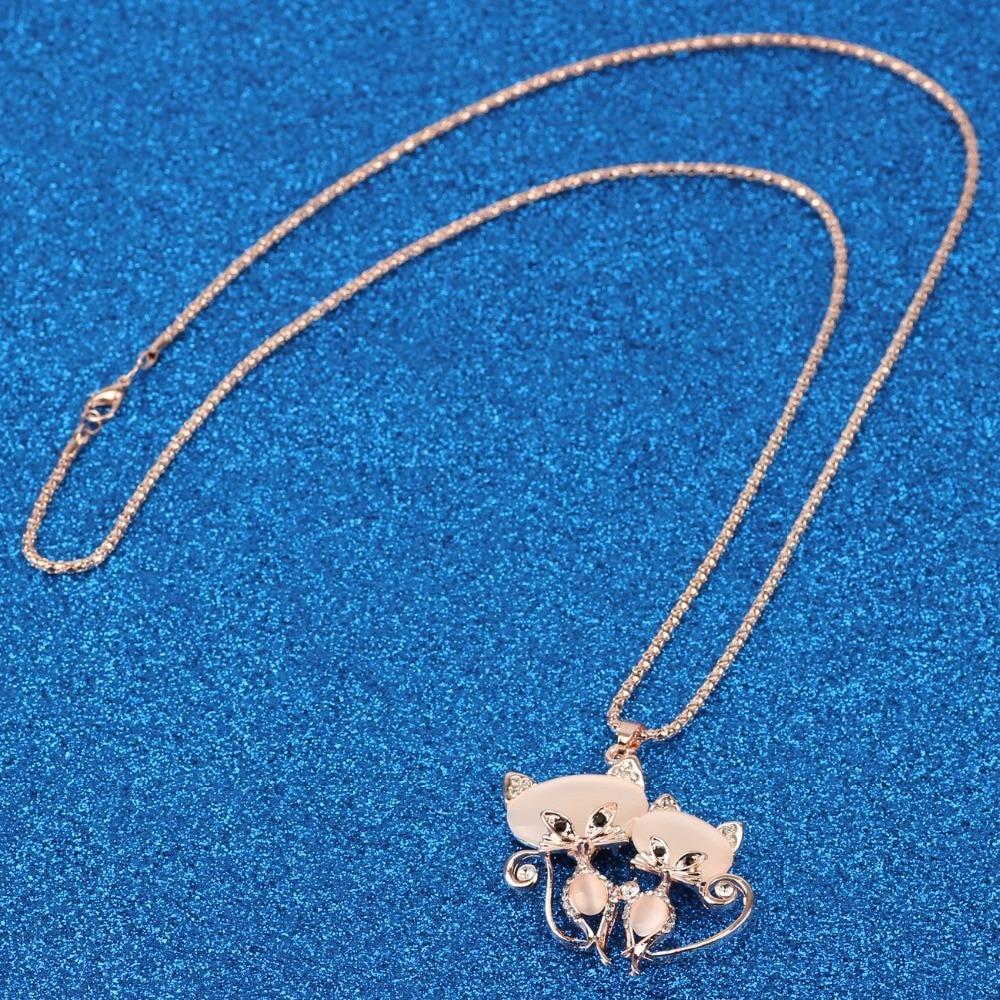 Strass Geschmückt Kitty Friends Lange Halskette