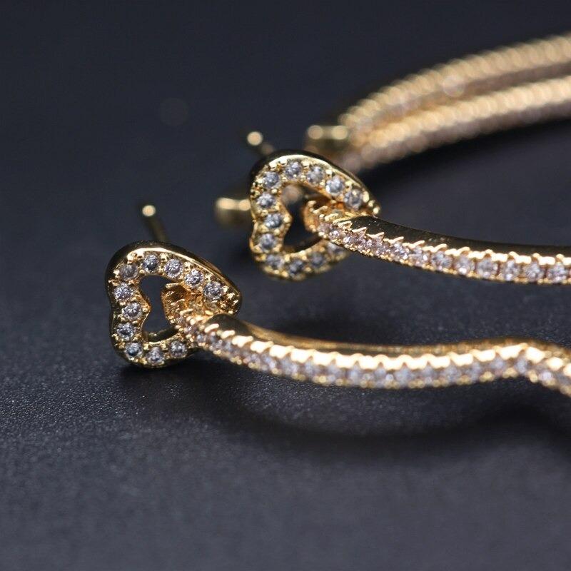 Strass Und Herzförmige Ohrring