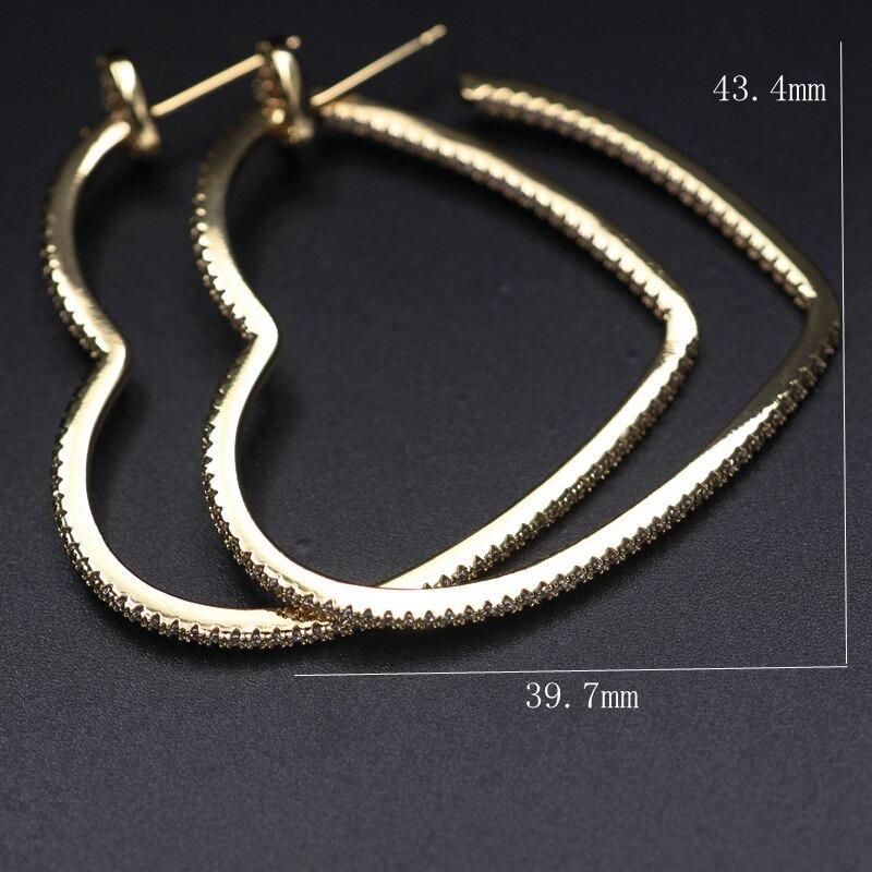 Strass Und Herzförmige Ohrring