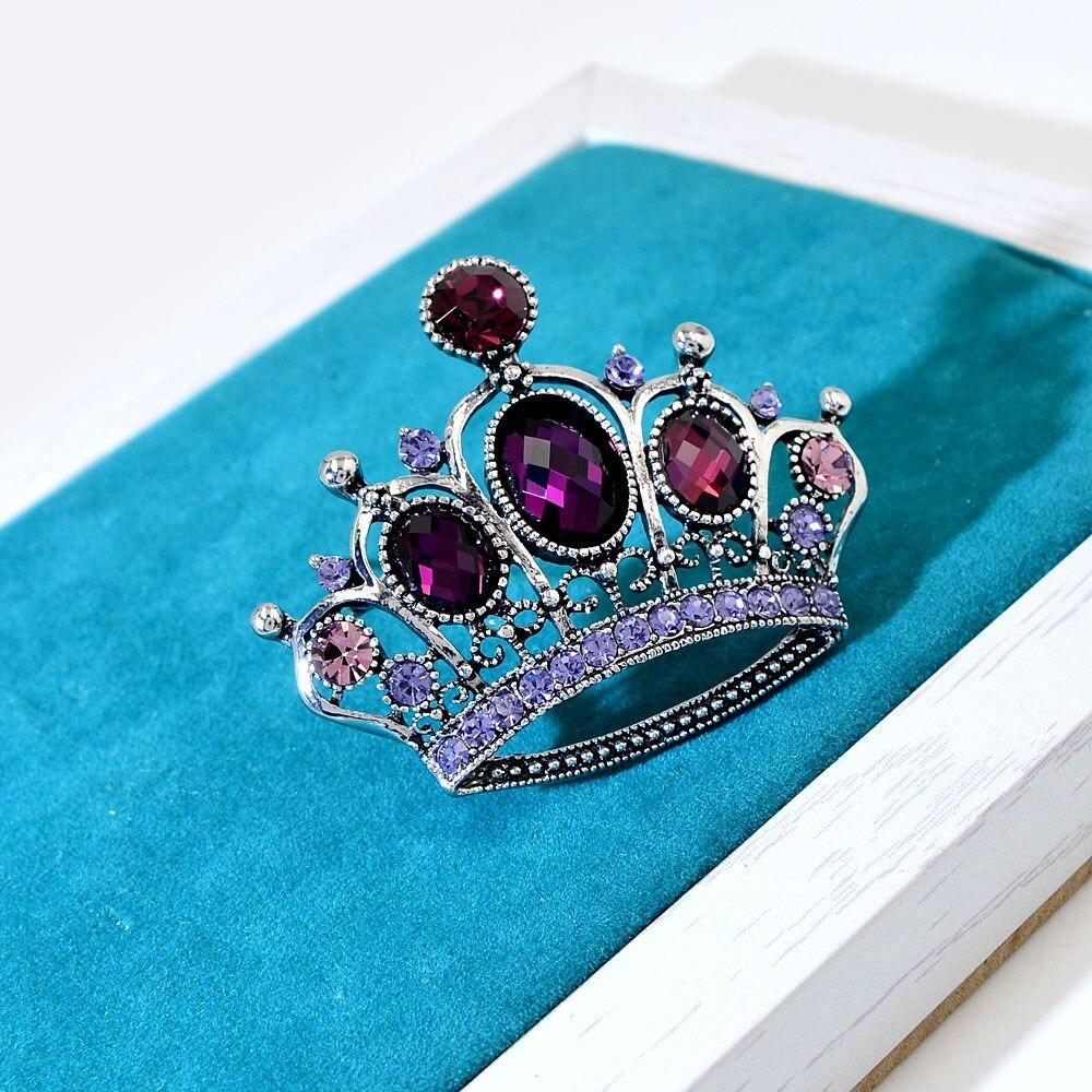 Strassstein Verschönerte Royal Queen Crown Brosche Brosche Pin