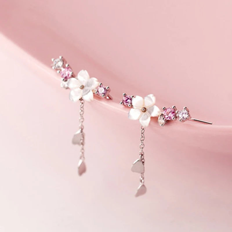 Romantische Zirkonblumenstecker für Frauen Koreanische Kristall süße Schmetterlingsblumen Tulpen exquisiter Ohrring Party Charm Schmuck