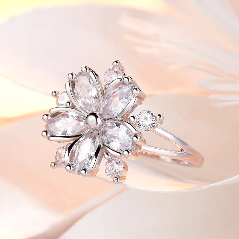 Eleganter Damenring mit Kirschblüten - Blumen Kirschen Accessoires