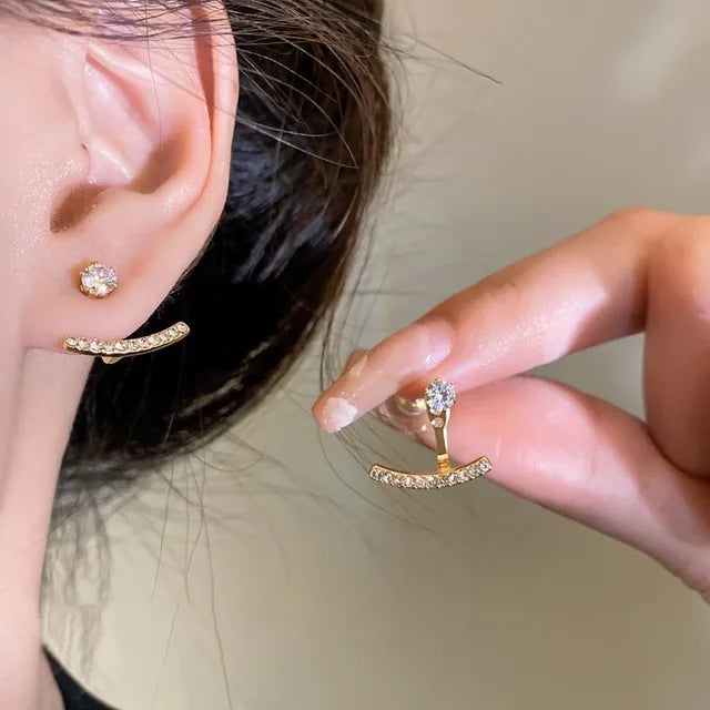 Runde Ohrstecker für Frauen Koreanische Leicht Luxus Zirkon Perle Mode Kristall Imitation Perle Süße Ohrringe Mädchen Schmuck