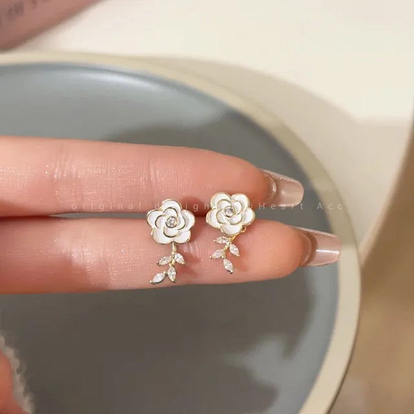 Runde Ohrstecker für Frauen Koreanische Leicht Luxus Zirkon Perle Mode Kristall Imitation Perle Süße Ohrringe Mädchen Schmuck