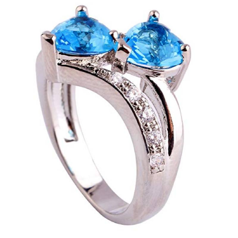 Ruby Und Topaz Heart Sterling Silber Ring