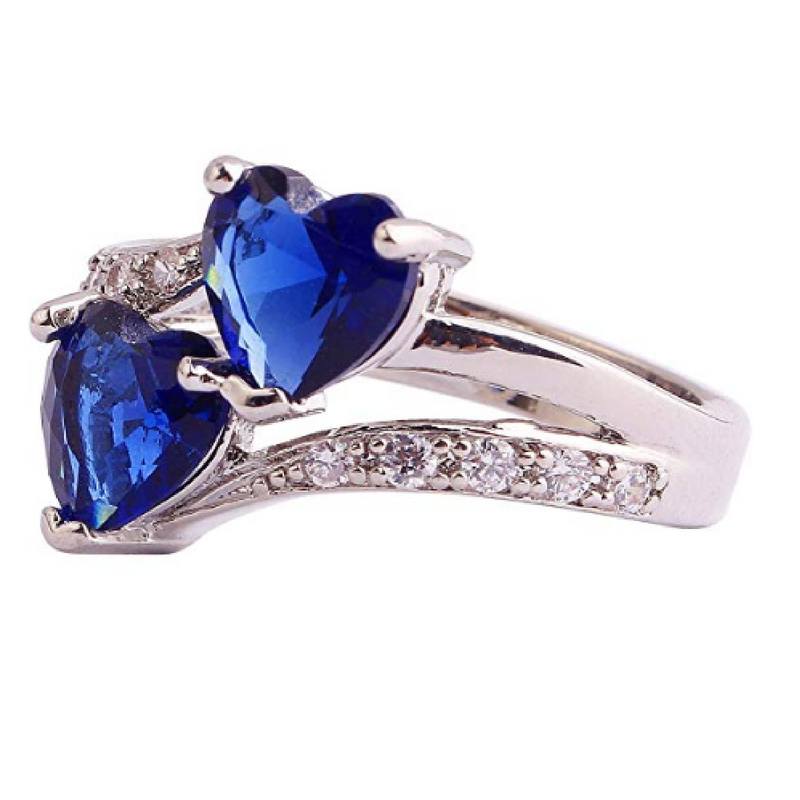 Ruby Und Topaz Heart Sterling Silber Ring