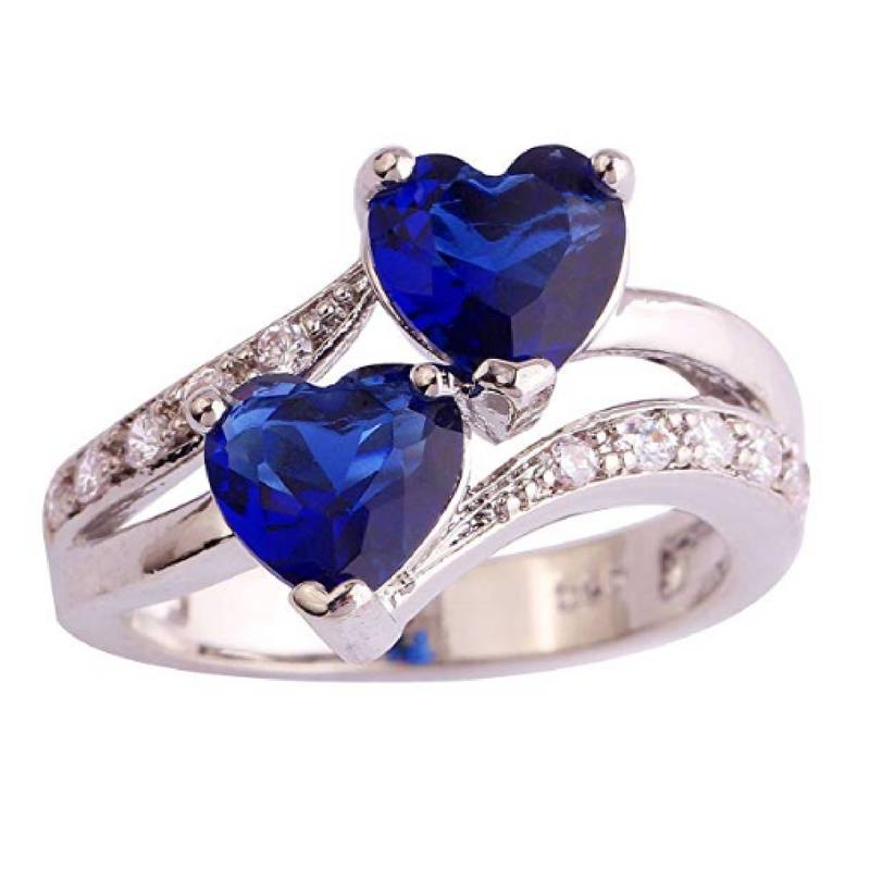 Ruby Und Topaz Heart Sterling Silber Ring