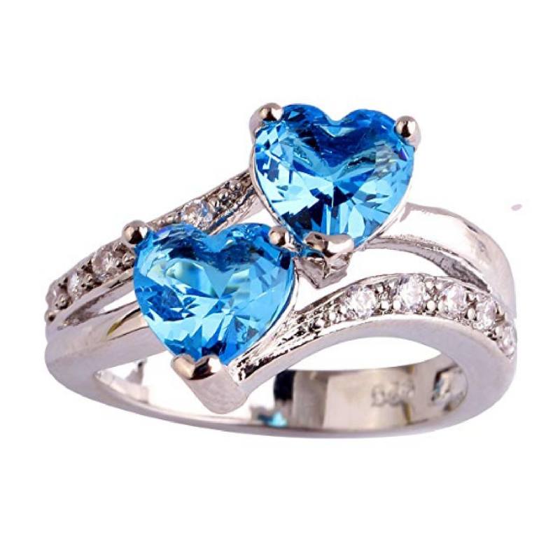 Ruby Und Topaz Heart Sterling Silber Ring