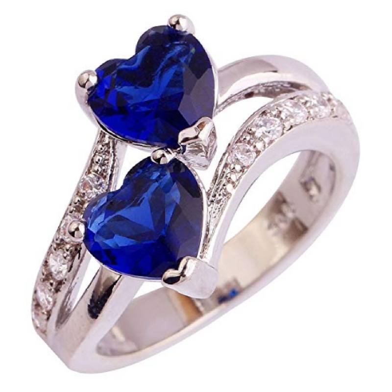 Ruby Und Topaz Heart Sterling Silber Ring