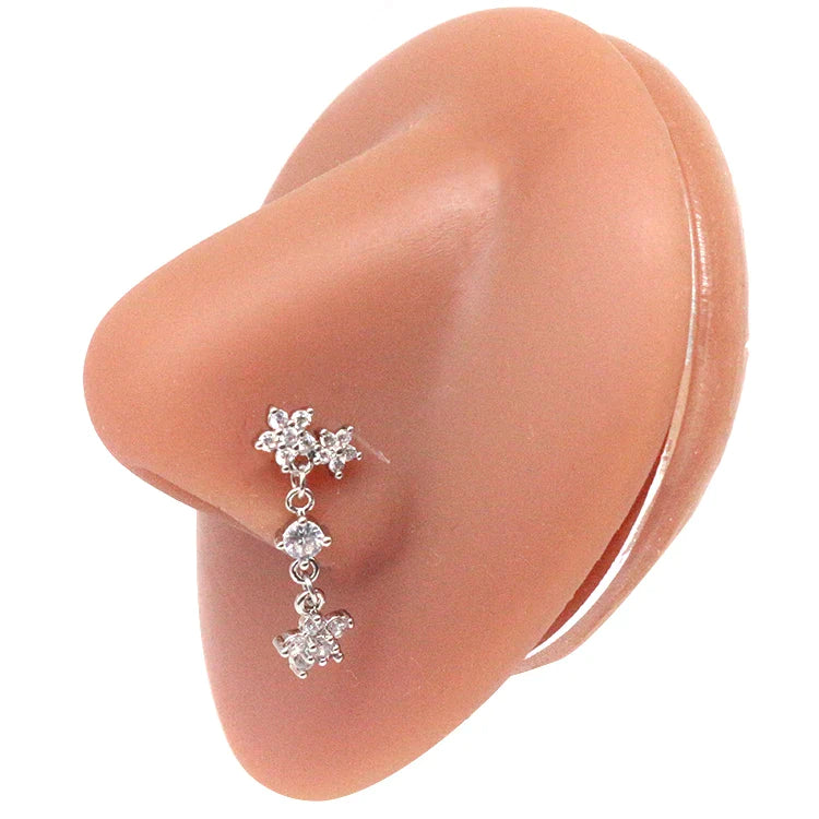 Nasenring für Frauen, baumelndes Nasenpiercing, Edelstahl, Nasenbiegering, Schmetterling, baumelnder Nasenring, Körperpiercing-Schmuck