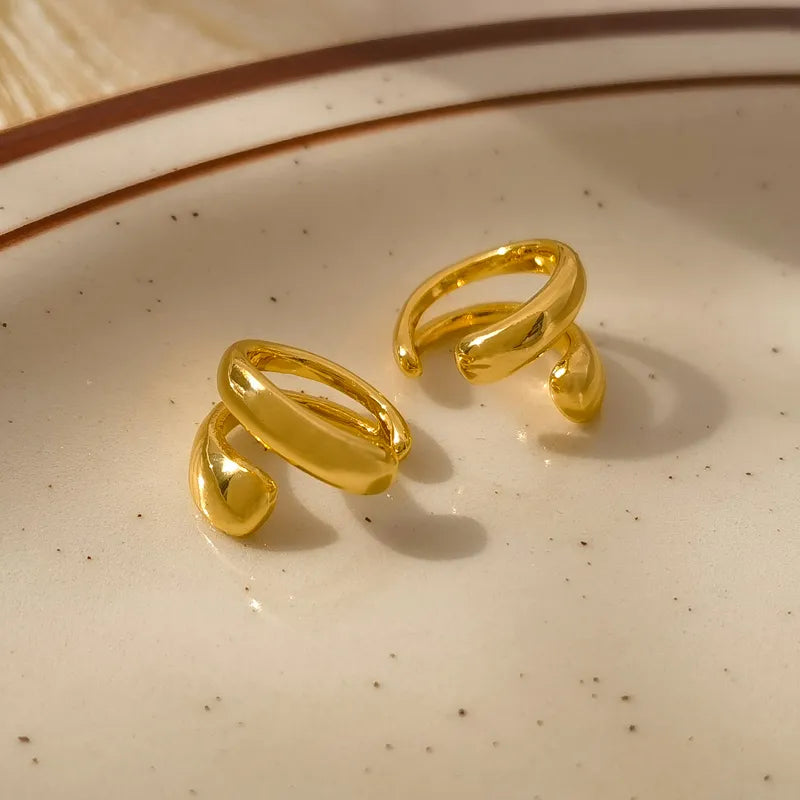 Gold Doppel-Ohrstecker Ohrstulpe