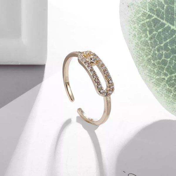Offener Ring mit hohlem Zirkon im exquisiten Design der Spitzenklasse