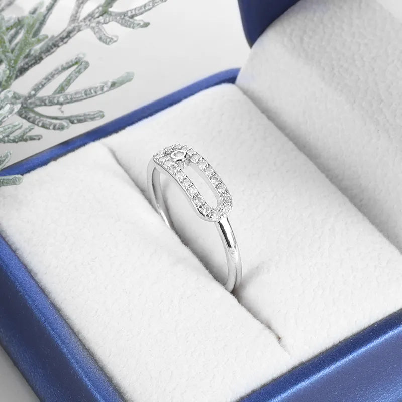 Offener Ring mit hohlem Zirkon im exquisiten Design der Spitzenklasse