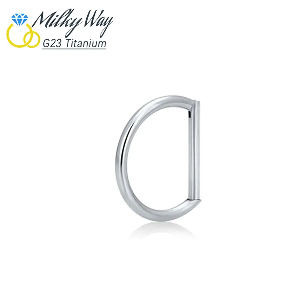 Titan-D-Ring-Set, Zirkon-Nasenring, Hip-Hop-Ohrring, Clicker-Helix