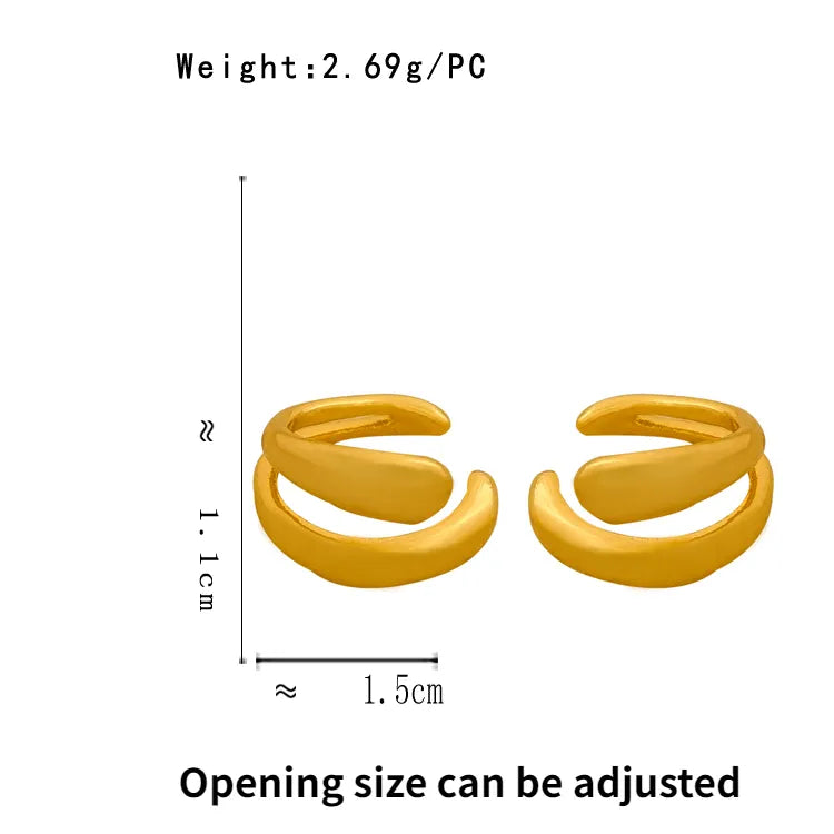 Gold Doppel-Ohrstecker Ohrstulpe