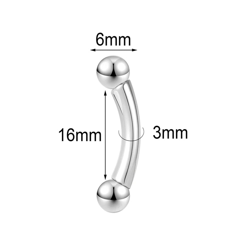 Gebogener Langhantel-Nasenring aus Titan