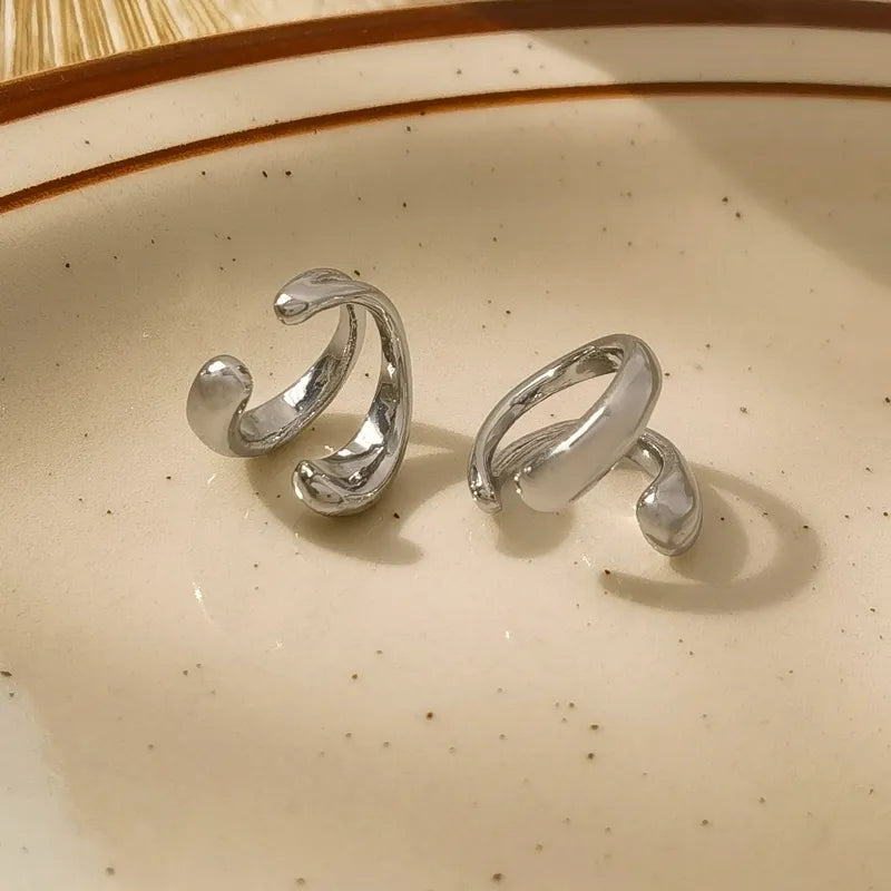 Gold Doppel-Ohrstecker Ohrstulpe