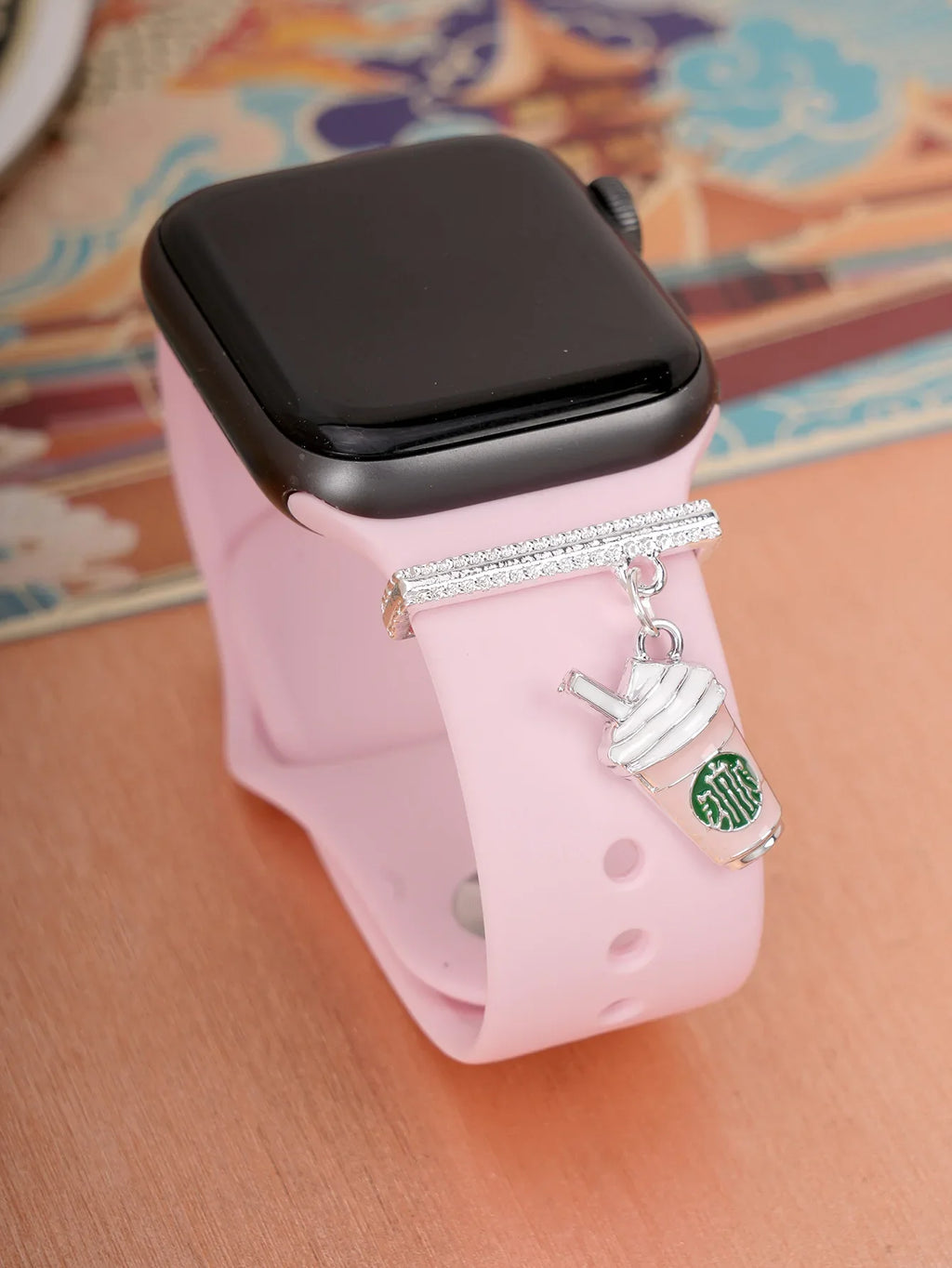 Kreative Kaffeetasse-Uhrenarmbänder, Charm-Dekoration für Apple Watch-Armbänder, Zubehör für Galaxy Watch Series-Bänder, Charms-Schmuck