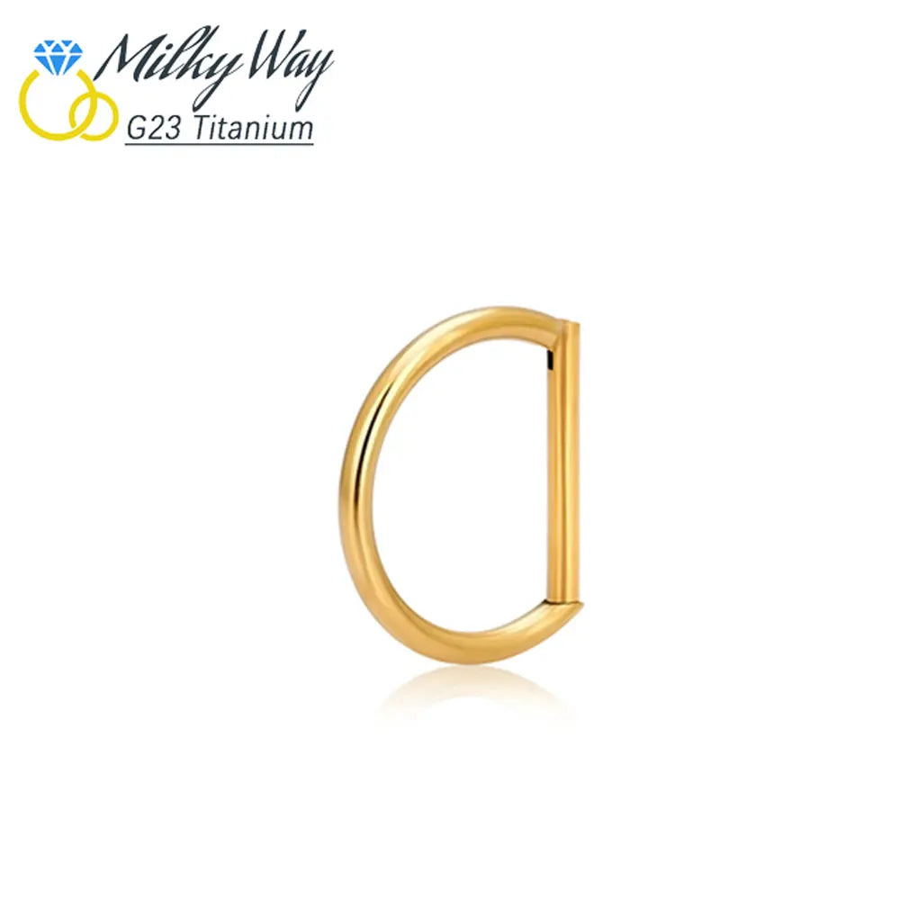 Titan-D-Ring-Set, Zirkon-Nasenring, Hip-Hop-Ohrring, Clicker-Helix