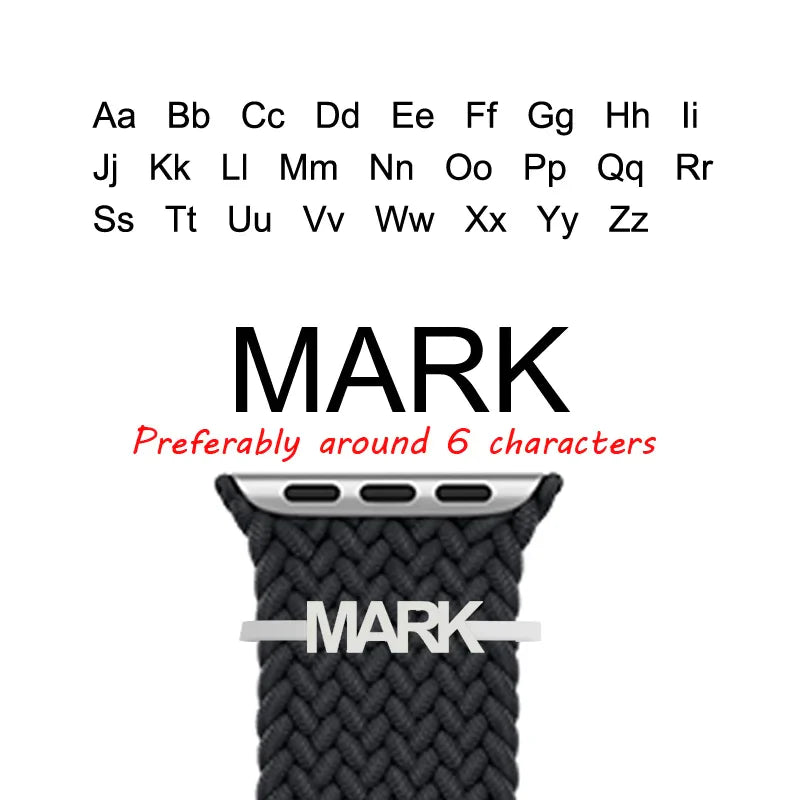 Kreative Uhrenschlaufe für Apple Watch aus Edelstahl mit individuellem Namen