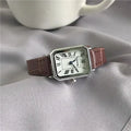 Retro-Uhren, klassisch, lässig, Quarz-Zifferblatt, Lederarmband, rechteckige Uhr, modische Armbanduhren für Damen