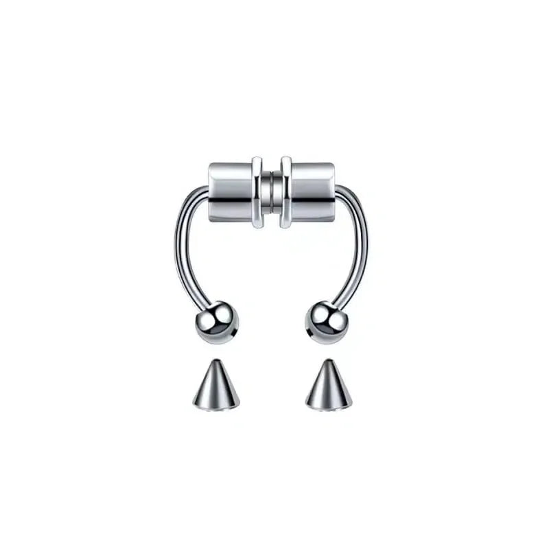 Frauen Fake Piercing Nasenring Hoop Septum Nicht Piercing Nasenclip Rock HipHoop Edelstahl Magnet Mode Punk Körperschmuck