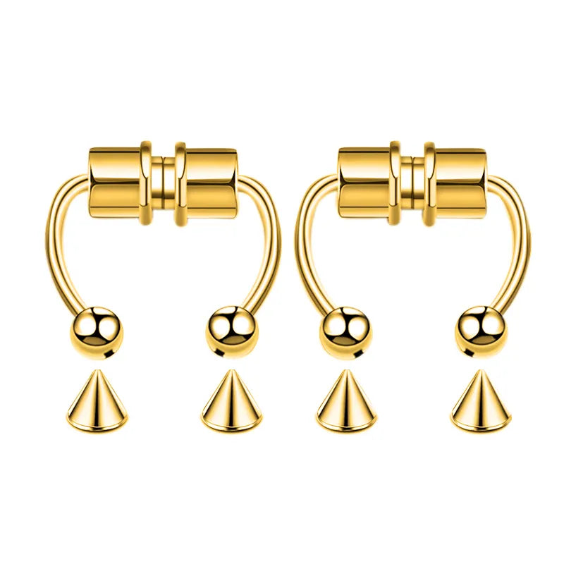 Frauen Fake Piercing Nasenring Hoop Septum Nicht Piercing Nasenclip Rock HipHoop Edelstahl Magnet Mode Punk Körperschmuck