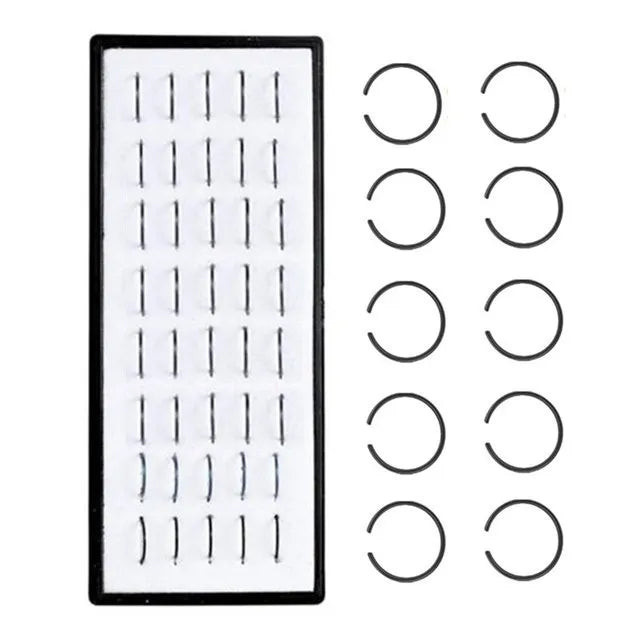 Modischer Nasenring in C-Form mit Kristallen, Edelstahl, mehrfarbig