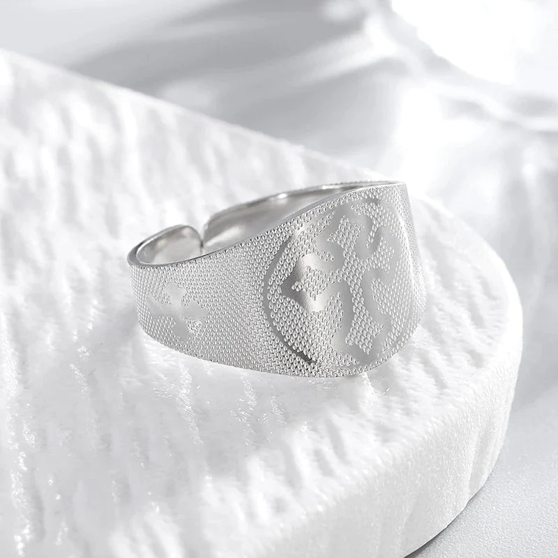 Offener Ring mit hohlem Zirkon im exquisiten Design der Spitzenklasse