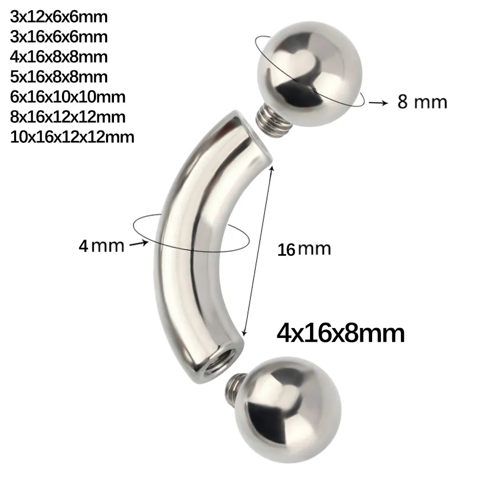 Gebogener Langhantel-Nasenring aus Titan