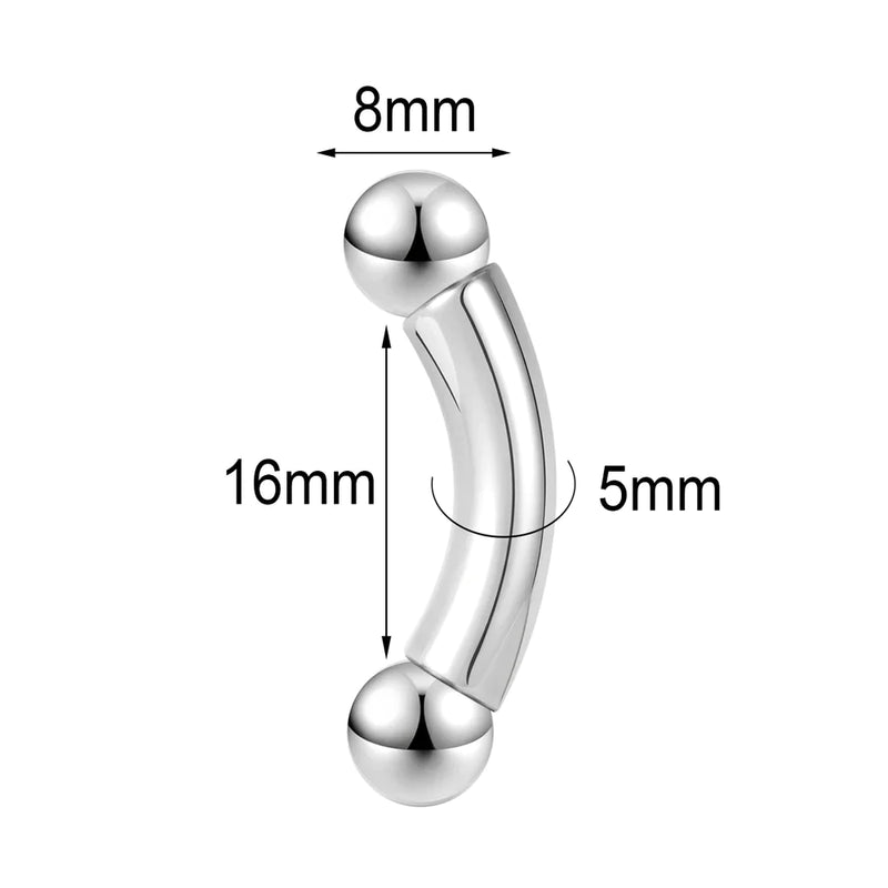 Gebogener Langhantel-Nasenring aus Titan