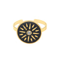 WILD & FREE Trendige Edelstahlringe für Damen, Sterne, Sonne, schicker, exquisiter, 18 Karat vergoldeter, wasserfester Schmuck