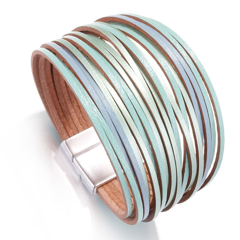 Boho Mint Lederarmband