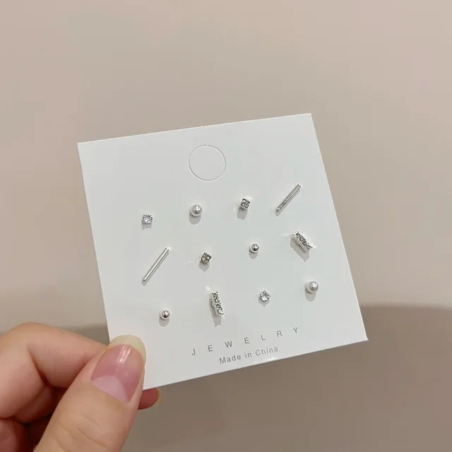 Modische geometrische Ohrringe mit glänzenden Strassperlen für Frauen und Mädchen