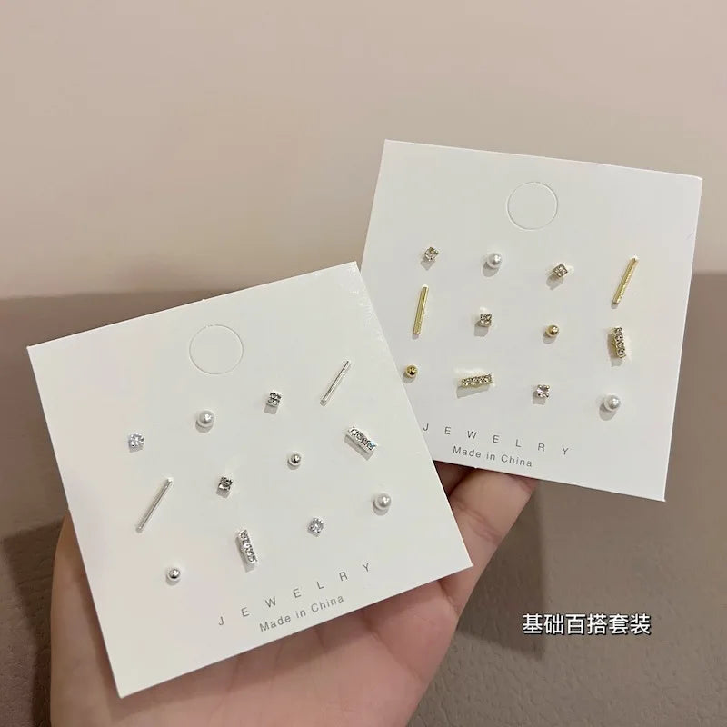 Modische geometrische Ohrringe mit glänzenden Strassperlen für Frauen und Mädchen