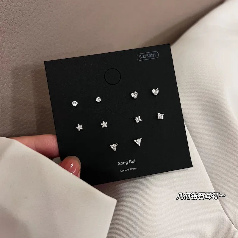 Zirkon Herz Ohrstecker Set für Frauen und Mädchen